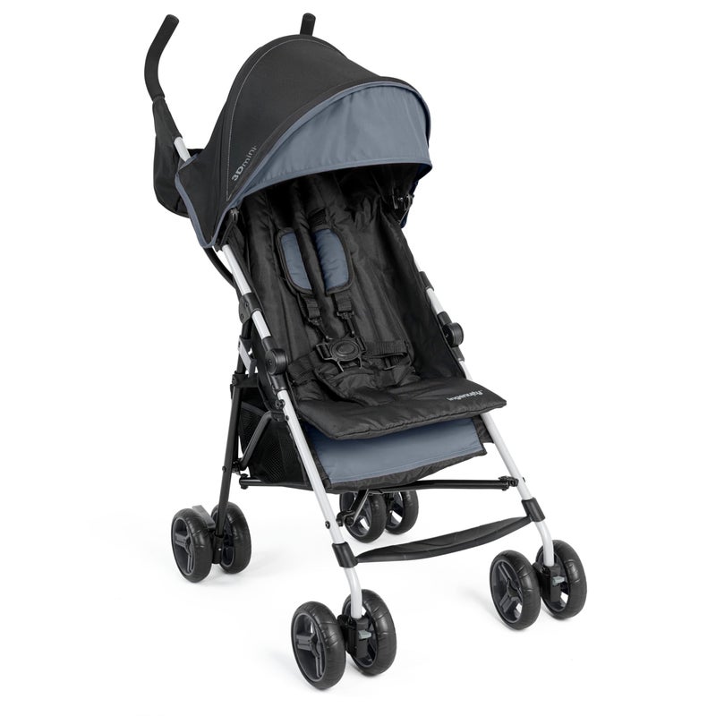 Ingenuity 3D Mini Convenience Stroller â€“ Lightweight Stroller with Compact Fold, Multi-Position Recline, Canopy with Pop Out Sun Visor â€“ Umbrella Stroller for Travel and More, Slate Grey - Image 1