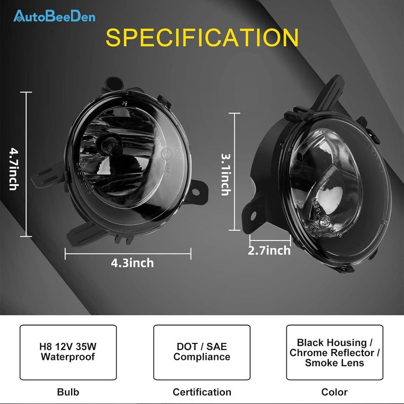 AutoBeeDen Fog Lights for BMW 2, 3, and 4 Series (2012-2014) - Smoke - Image 3