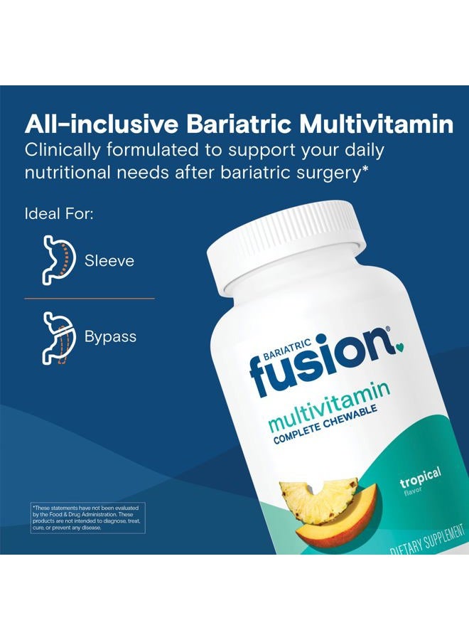 Bariatric Fusion فيتامينات متعددة قابلة للمضغ كاملة استوائية مع الحديد لمرضى جراحة السمنة بما في ذلك تحويل مسار المعدة واستئصال المعدة - 120 قرص - Image 2