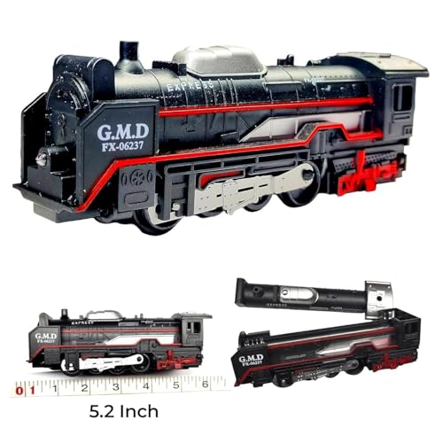 Braintastic Battery Operated Toy Train Set with Engine Locomotive Passenger Coach Cargo Car Track Pieces Headlight Railway Play Set for Kids 13 Pieces - Image 5
