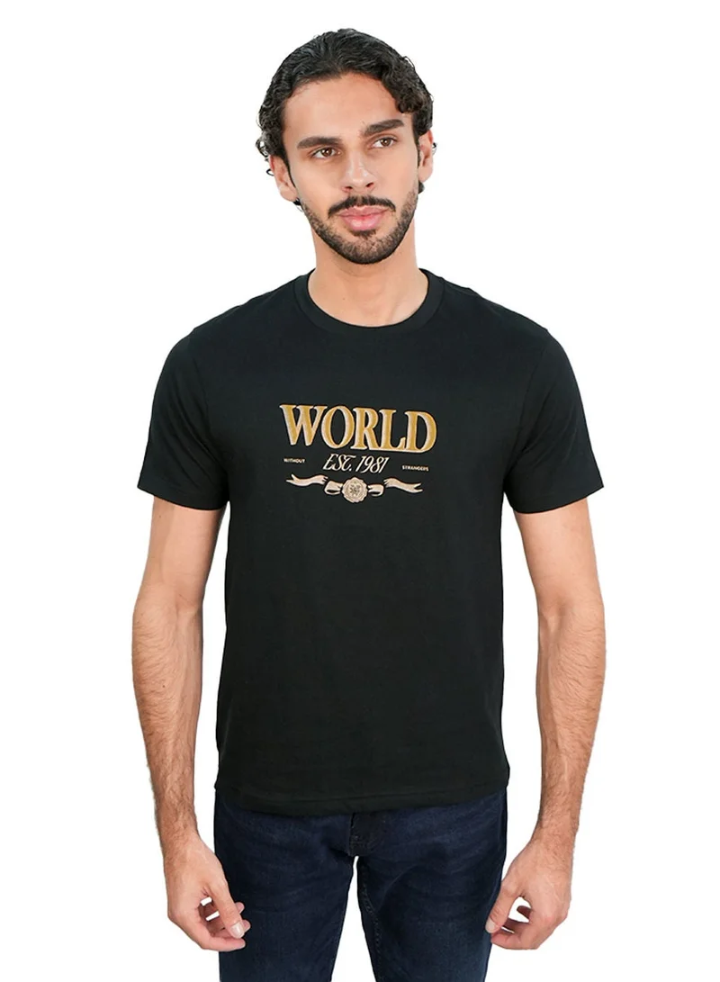 Men’s Slim Cotton Crew Neck WWS Graphic Print Tee