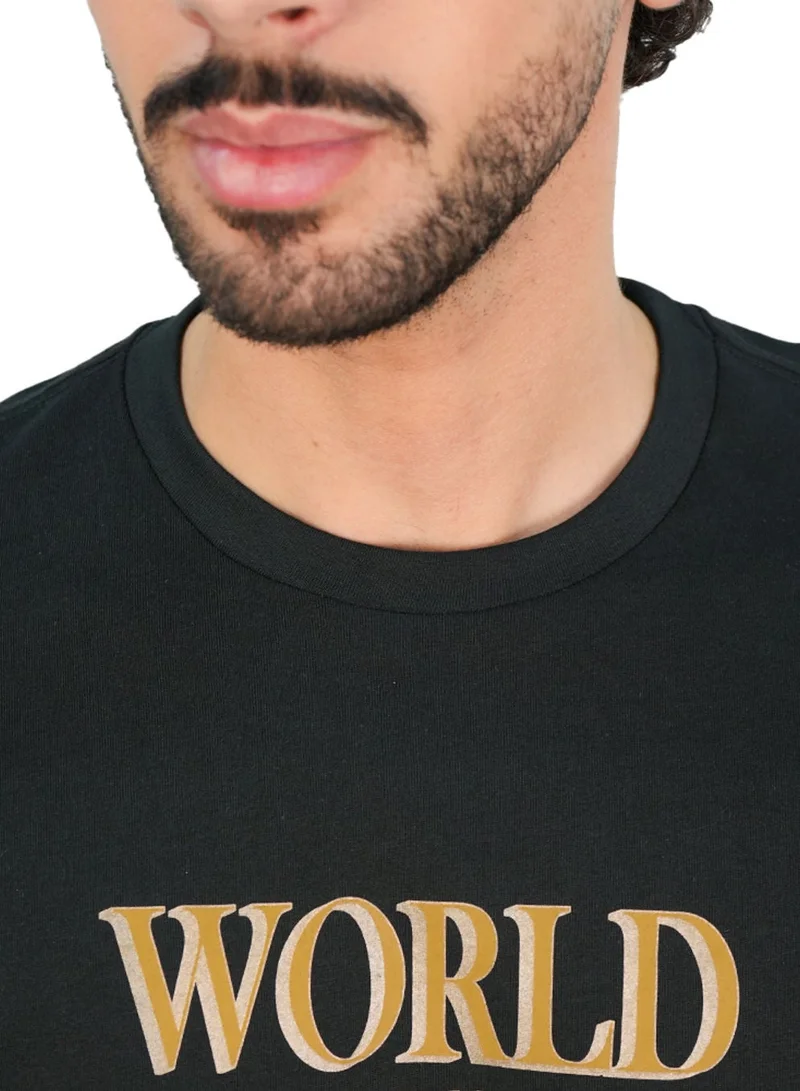 GIORDANO  Men’s Slim Cotton Crew Neck WWS Graphic Print Tee for Men | Best Price UAE