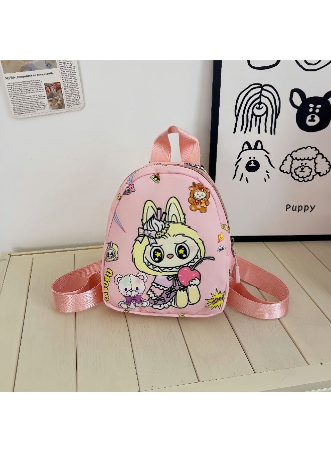 لابوبو حقيبة ظهر للأطفال برسومات كرتونية لابوبو حقيبة مدرسية عصرية لطيفة للأولاد والبنات حقيبة ظهر متعددة الاستخدامات للبنات 19*15*6 سم - Image 1