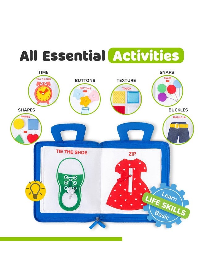 deMoca Busy Book for Toddlers 1-3 - Airplane Toys for Toddlers 1-3, My Quiet Book Montessori Toys for 1 Year Old with Kids Plane Activities, Activity Busy Board, Gift for Boys & Girls - Image 4
