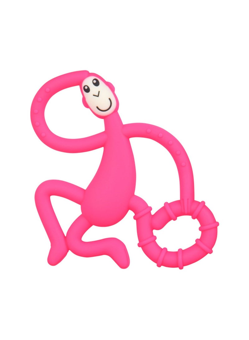 Dancing Monkey Silicone Teether, Easy Grip Teether, Sensory Toy for Babies and Toddlers BPA Free Teether, (Red) - Image 1