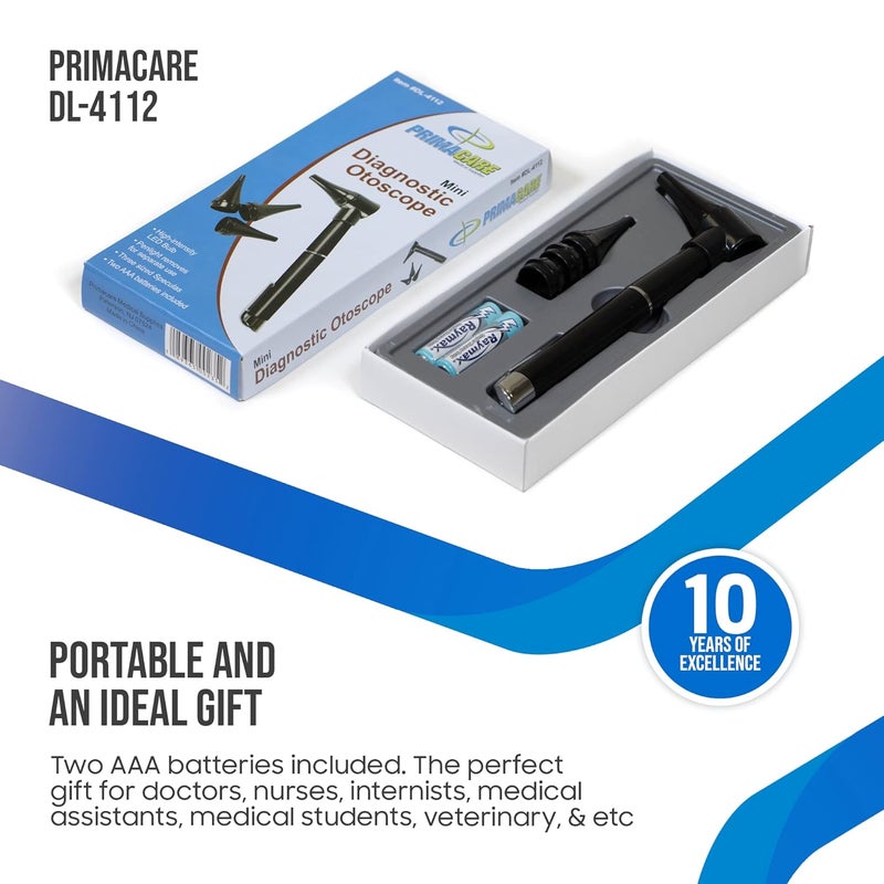 PRIMACARE طقم أداة تشخيص الأذن DL-4112 ميني مع ضوء LED عالي الدقة - Image 3