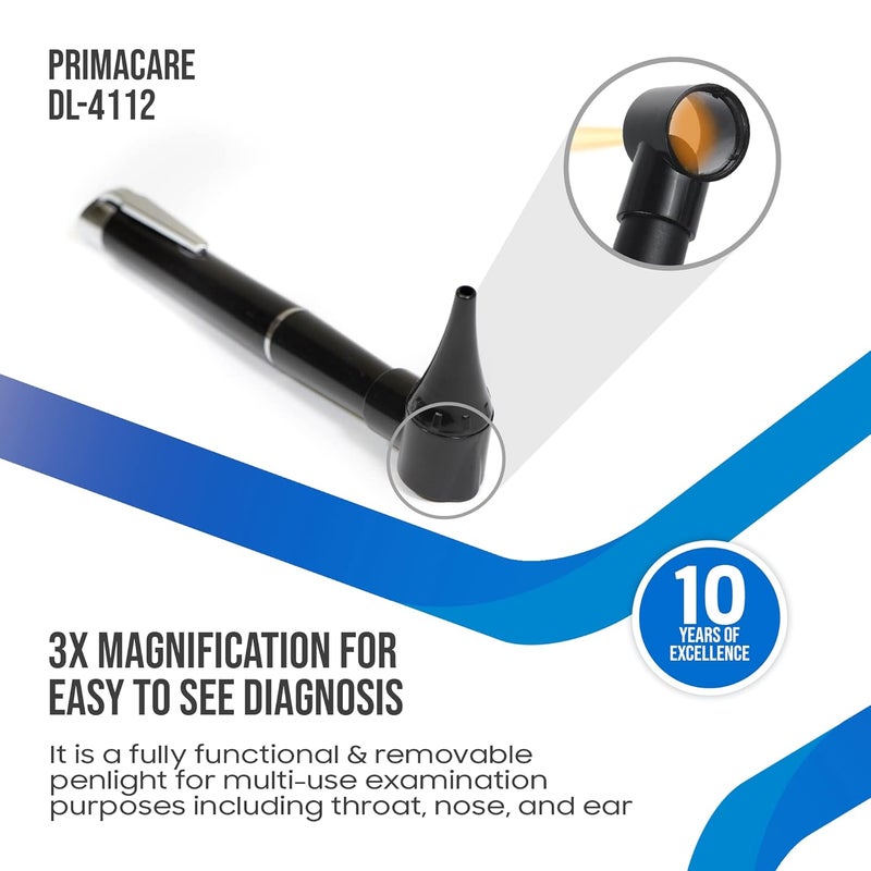 PRIMACARE طقم أداة تشخيص الأذن DL-4112 ميني مع ضوء LED عالي الدقة - Image 4