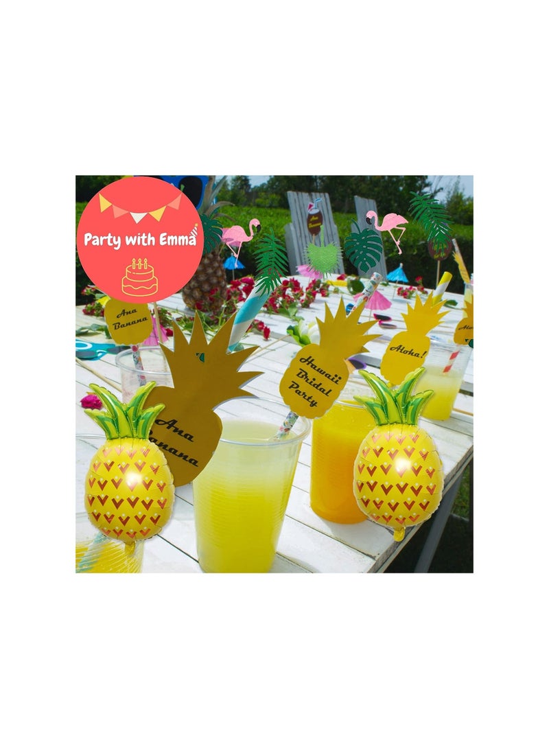 بارتي ويذ إيما لافتة زينة عيد ميلاد هاواي فلامينجو أناناس هالو سمر لتزيين عيد ميلاد الصيف الاستوائي بموضوع هاواي لوا - Image 2
