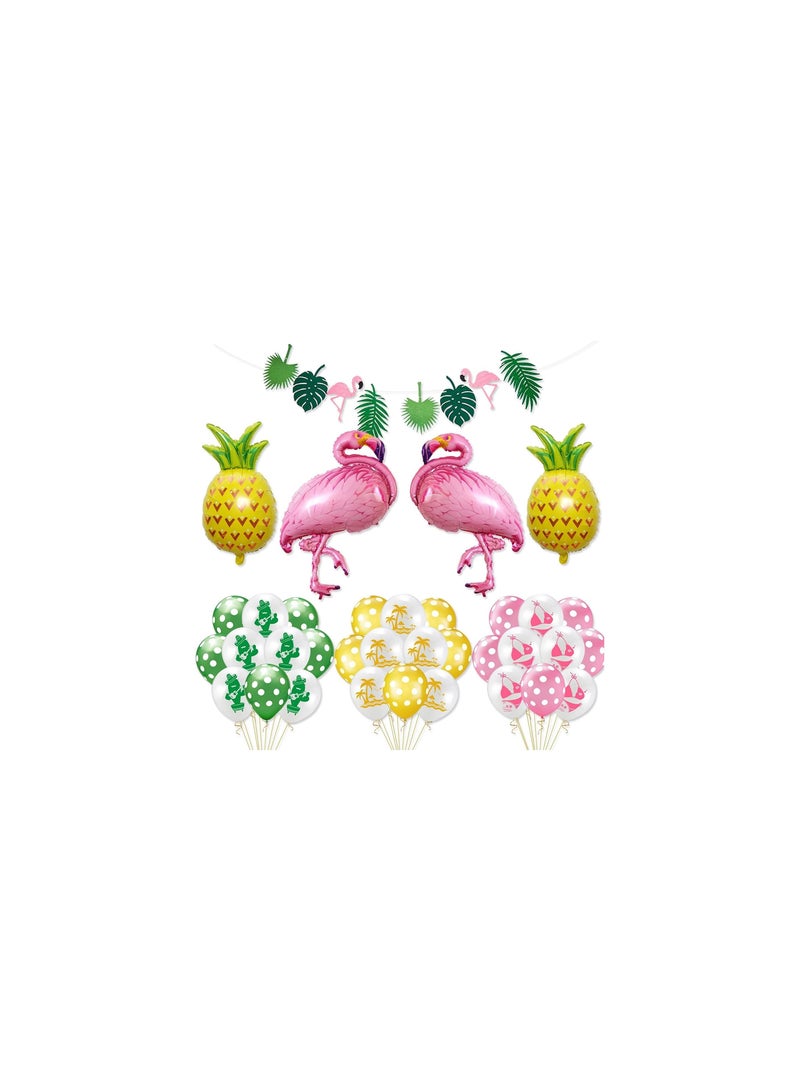 بارتي ويذ إيما لافتة زينة عيد ميلاد هاواي فلامينجو أناناس هالو سمر لتزيين عيد ميلاد الصيف الاستوائي بموضوع هاواي لوا - Image 5