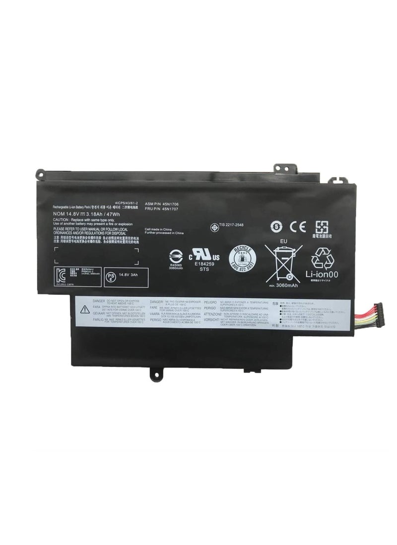 Generic - 45N1706 45N1707 Laptop Battery Replacement for Lenovo Thinkpad 12.5" S1 Yoga 20CDS00500 20CDS00800 20CDS00700 Series(14.8V 47Wh) - Image 1