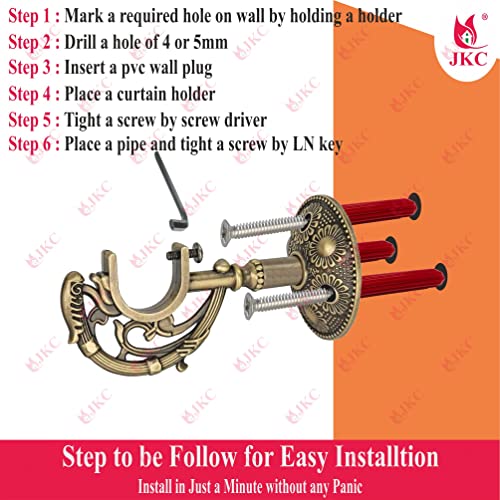 JKC Peacock Antique Curtain Brackets Holder for Window/Door at Home/Hotel/Restaurant (Support Only, 2 Pcs) - Image 4