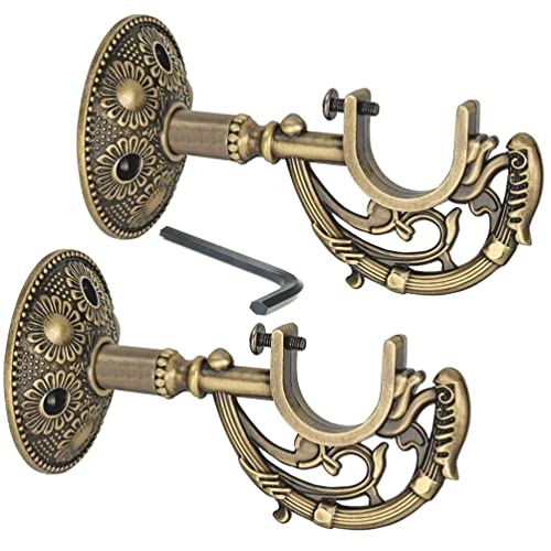 JKC Peacock Antique Curtain Brackets Holder for Window/Door at Home/Hotel/Restaurant (Support Only, 2 Pcs) - Image 1