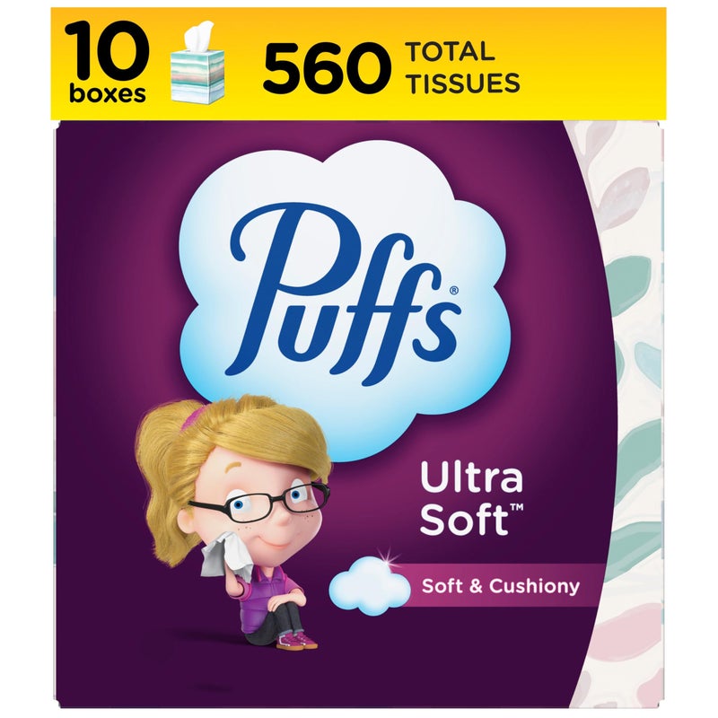 Puffs Ultra Soft Non-Lotion Tissues, 10 Cubes, 56 Tissues Per Box - Image 1