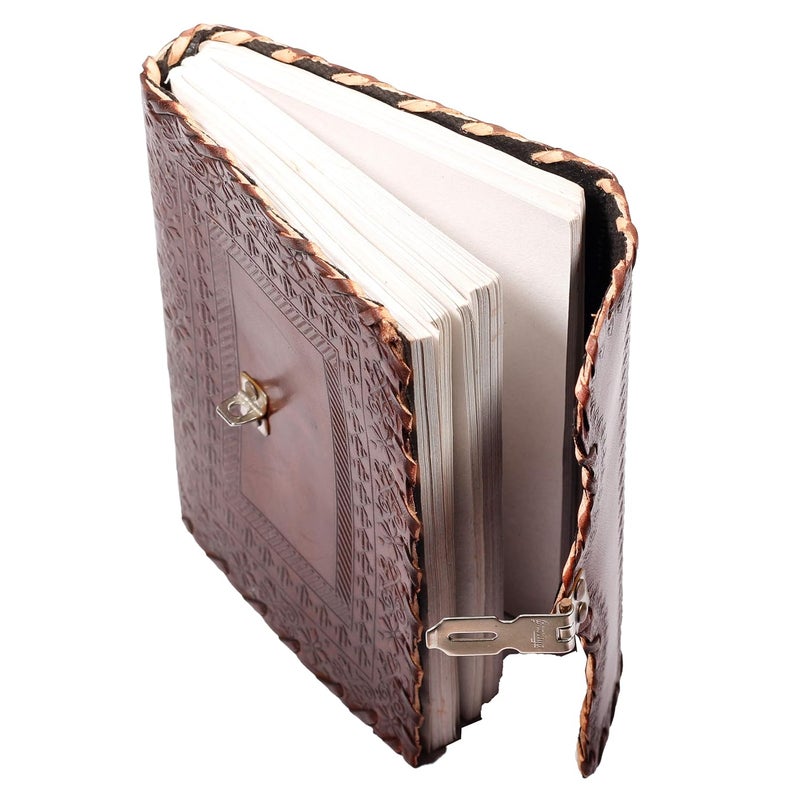 Tuzech Jornal Leather Diary to Write Poems, Notebook Personal Memoir for Office Home Unlined Paper Best Present Art Sketchbook Travel Daily Use with Lock&Key Majestic Brown (7 Inches-5 Inches) - Image 3
