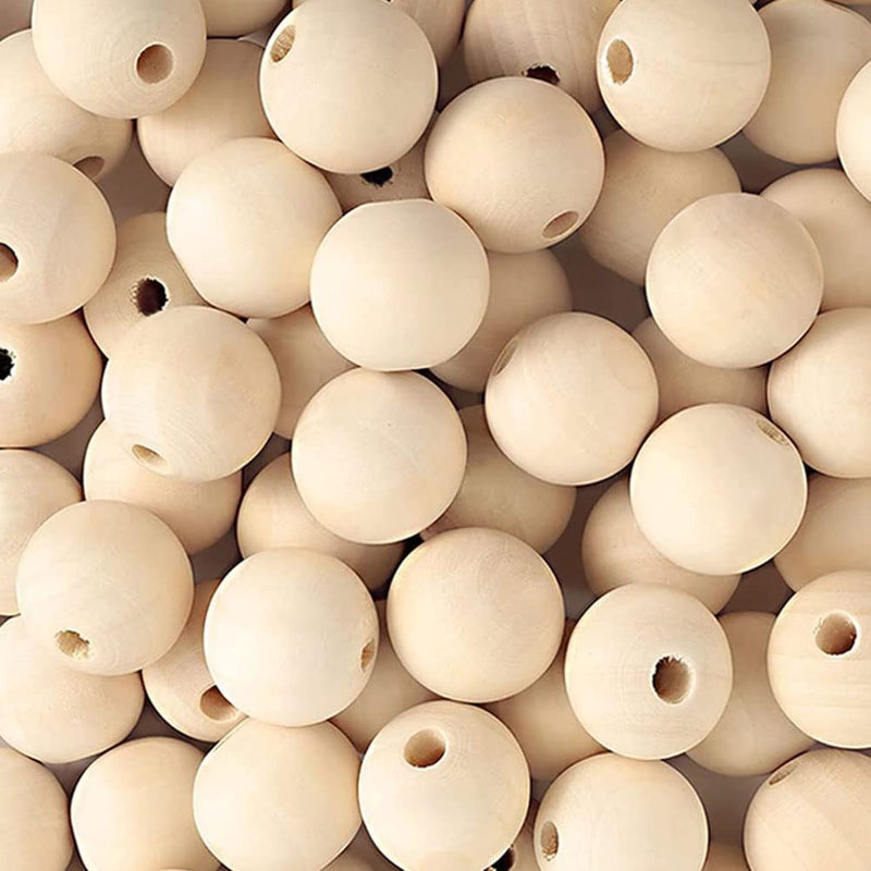 WLIANG 800 Pcs 20mm Natural Wooden Beads, Unfinished Round Bulk Spacer Wood Beads for DIY Crafts, Garlands Farmhouse Decor, Jewelry Bracelet Necklace Making - Image 1