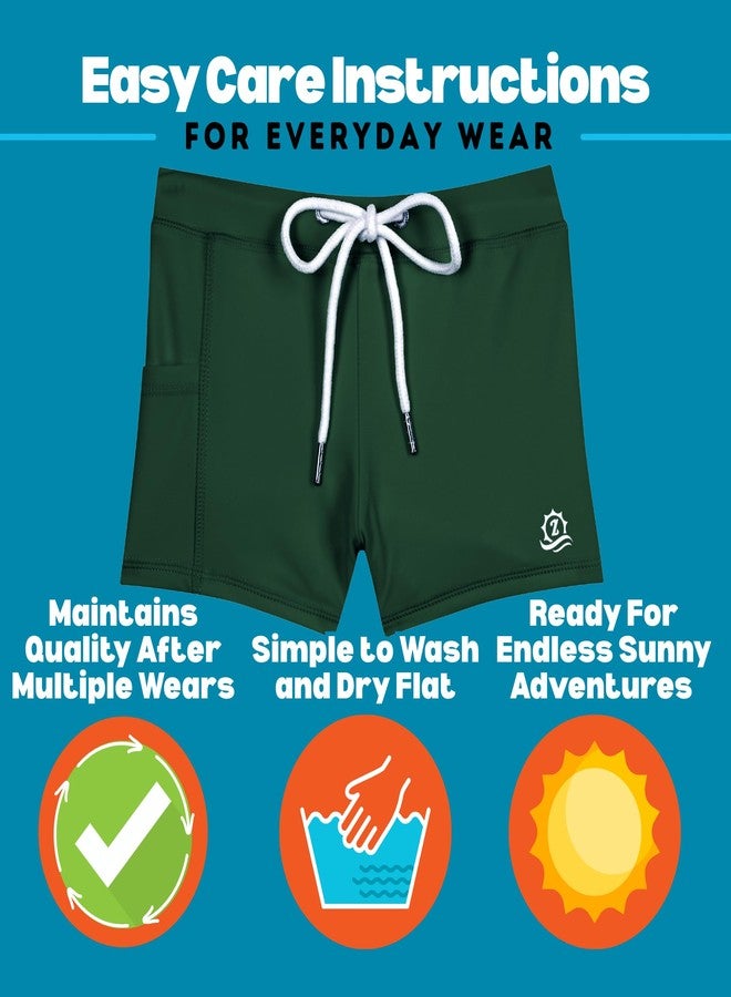 SwimZip Shorties - UPF 50+ Swim Shorts - Baby, Toddler, and Kids - Boys or Girls Hunter Green - Image 5