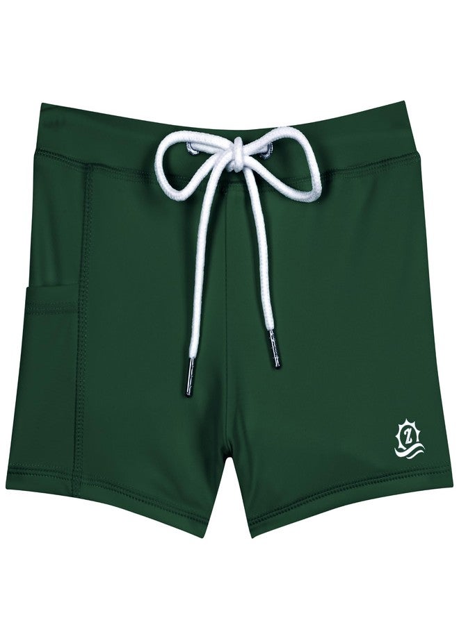 SwimZip Shorties - UPF 50+ Swim Shorts - Baby, Toddler, and Kids - Boys or Girls Hunter Green - Image 1