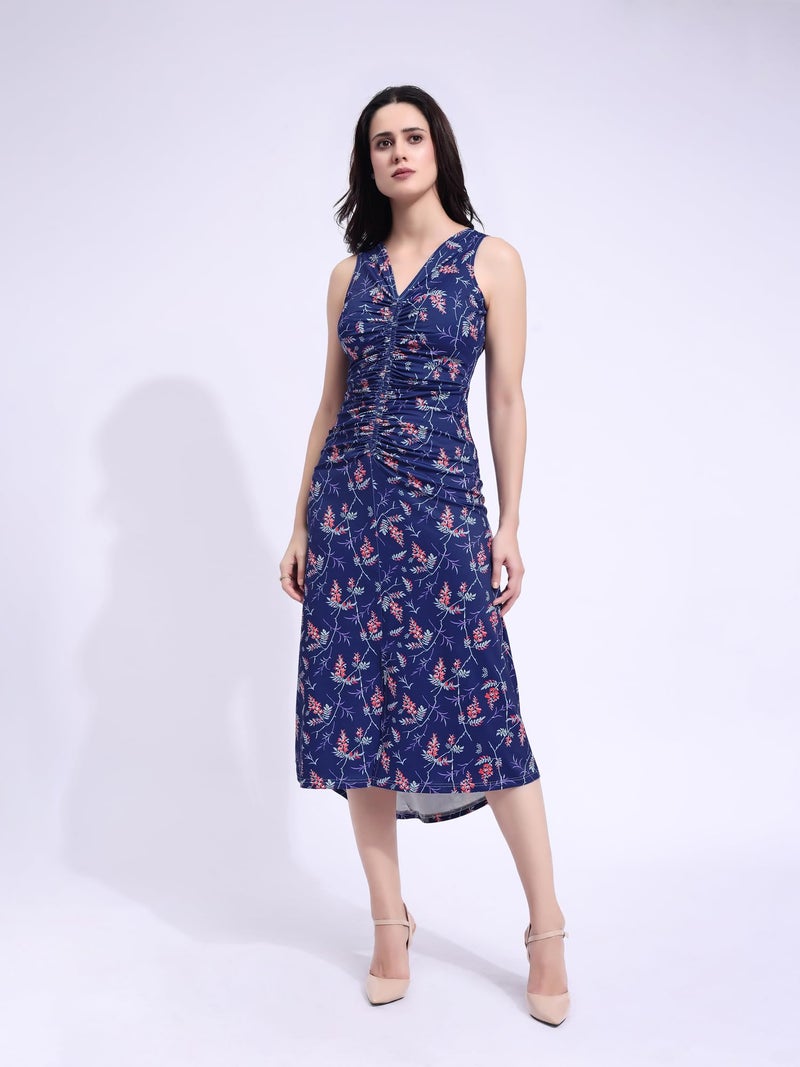 PURVAJA Women’s A-Line Midi Dress (Wini-201-M_Blue) - Image 4