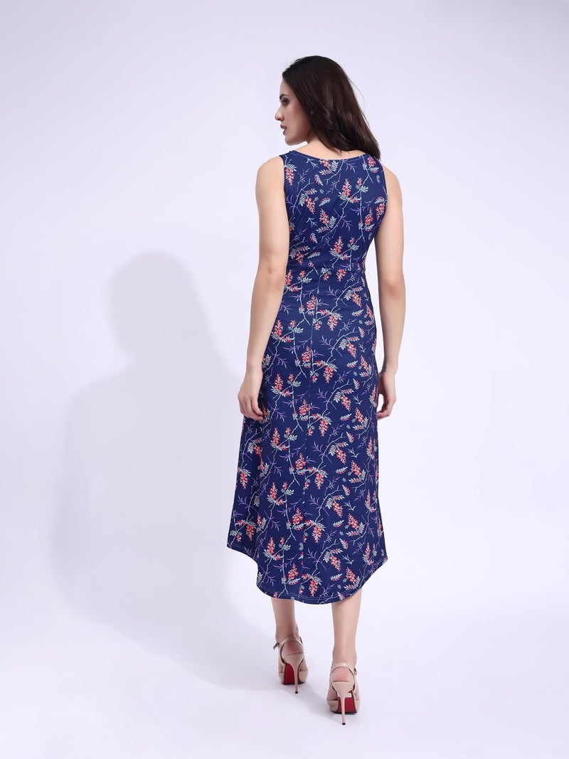 PURVAJA Women’s A-Line Midi Dress (Wini-201-M_Blue) - Image 3