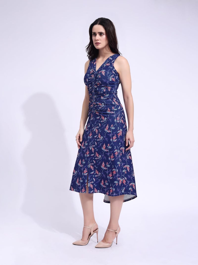PURVAJA Women’s A-Line Midi Dress (Wini-201-M_Blue) - Image 2
