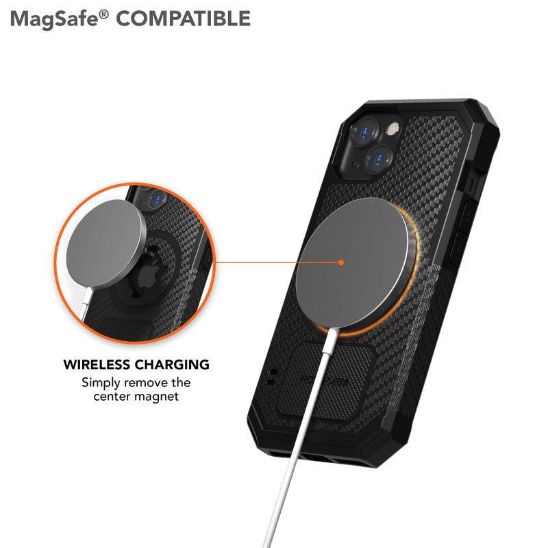 Rokform - iPhone 13 Case, Rugged Series, Dual Magnet Plus MagSafe Compatible, Magnetic Protective Apple Gear, iPhone Cover with RokLock Twist Lock, Drop Tested Armor (Black) - Image 5
