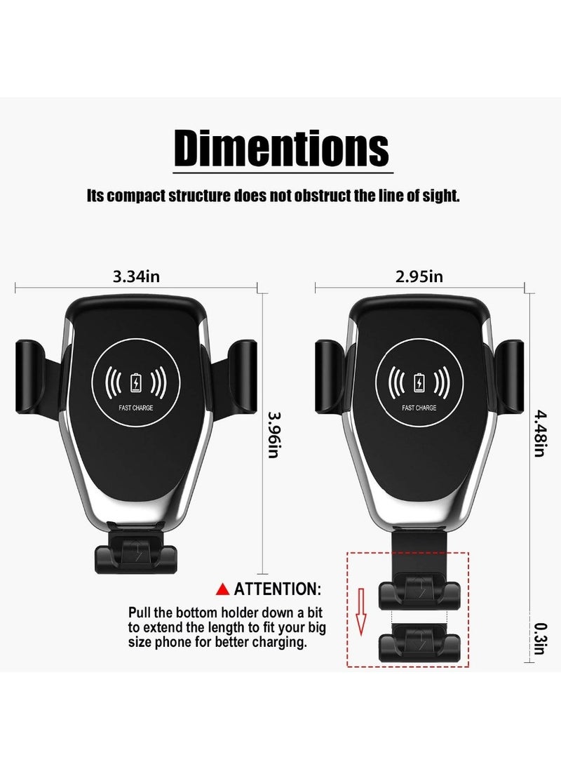 HM2A - Car Phone Wireless Charger and Holder 10 Watt for Car Air Vent ( Black ) - Image 1