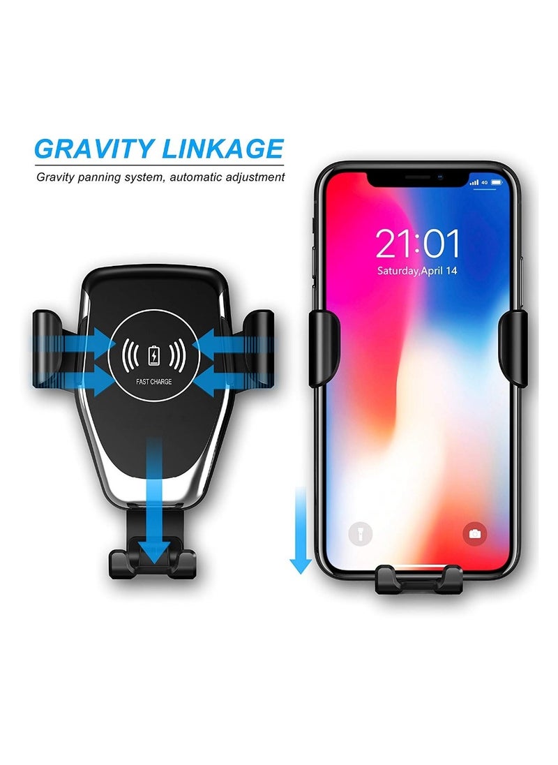 HM2A - Car Phone Wireless Charger and Holder 10 Watt for Car Air Vent ( Black ) - Image 1