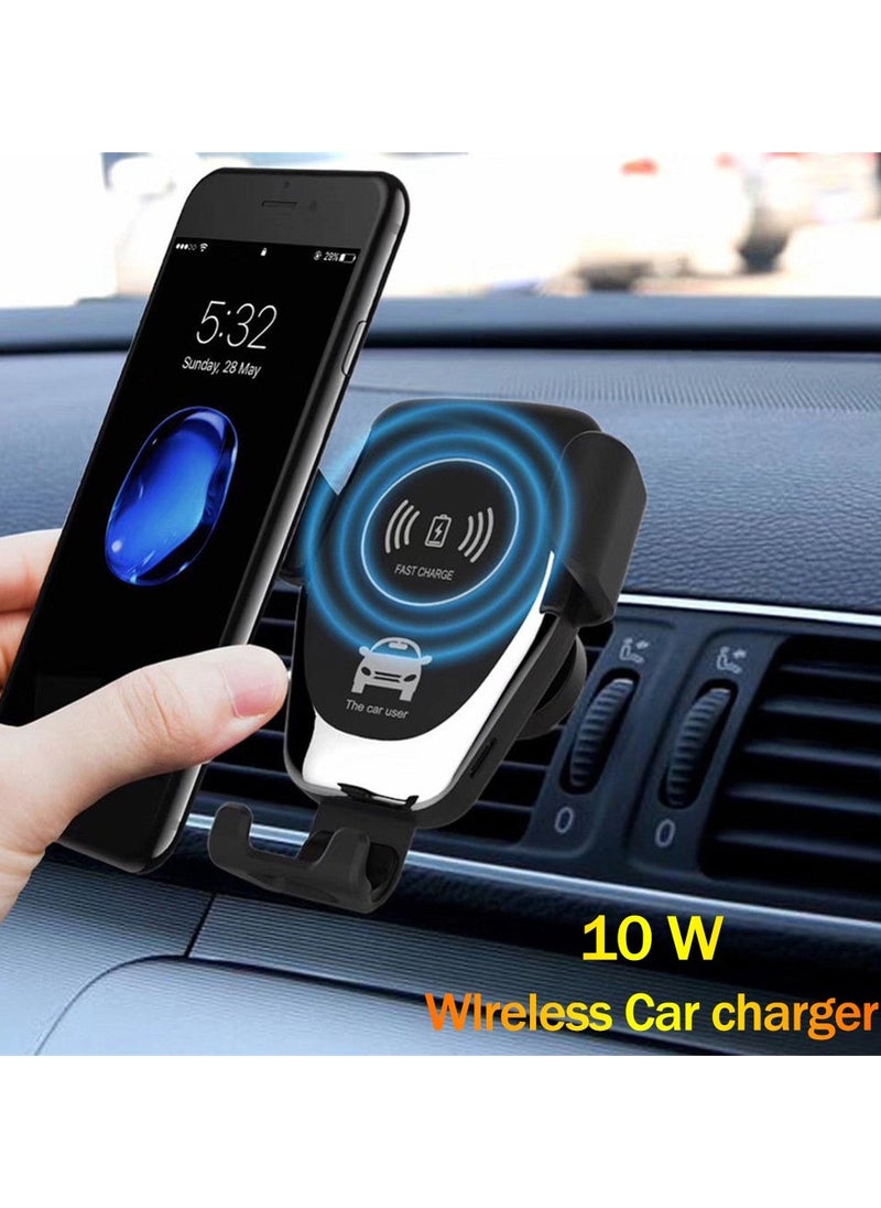 HM2A - Car Phone Wireless Charger and Holder 10 Watt for Car Air Vent ( Black ) - Image 1