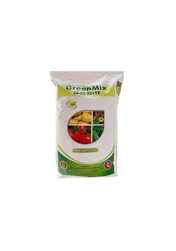 Mapco Green Mix NPK 20-20-20+TE Powder Fertilizer 25 Kg for Indoor and Outdoor Plants - Image 2