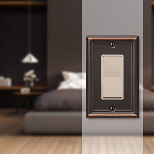 Amerelle 149RDB Chelsea Wallplate, 1 Rocker, Steel, Aged Bronze, 1-Pack - Image 3