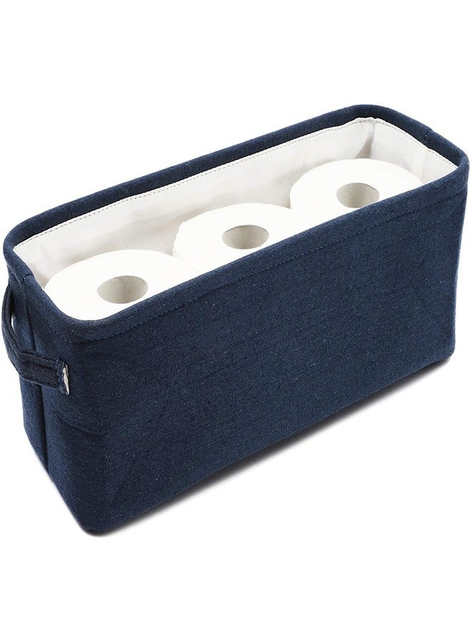 Juvale Jute Toilet Tank Basket - Space-Saving Navy Back-of-Toilet Organizer - Countertop Bathroom Organizer & Bath Tissue Holder - Navy Bathroom Basket for Decor & Organization - Blue, 16" x 6" x 5.5" - Image 5