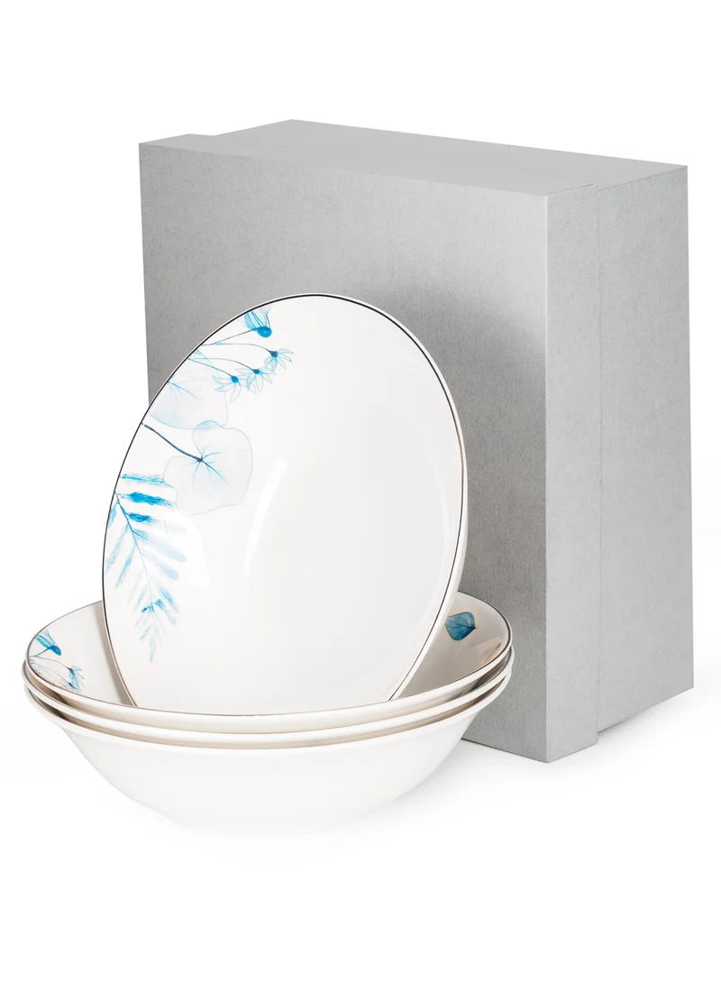 Fissman 4-Piece Salad Bowl 18cm Tableware Lyon Series, House-Warming Gift, Pasta Bowls, Elegant Porcelain Bowls for Salad, Pasta, Soup, Rice, Prep, Ideal for Home and Restaurant