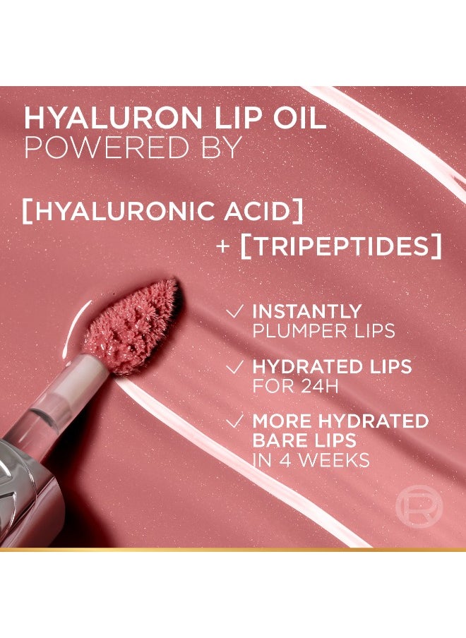 L'OREAL PARIS - L’Oréal Paris Plump Ambition Hyaluron Lip Oil, Plumping Lip Oil With Hyaluronic Acid and Tripeptides for 24H Hydrated Lip, 5ml, Milky Nu 201 - Image 1