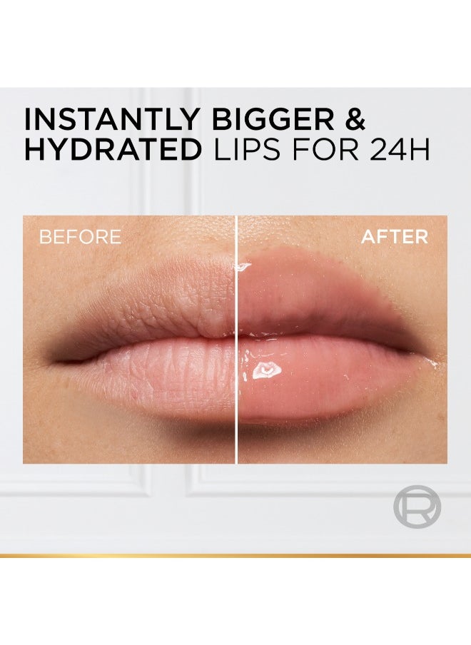 L'OREAL PARIS - L’Oréal Paris Plump Ambition Hyaluron Lip Oil, Plumping Lip Oil With Hyaluronic Acid and Tripeptides for 24H Hydrated Lip, 5ml, Milky Nu 201 - Image 1
