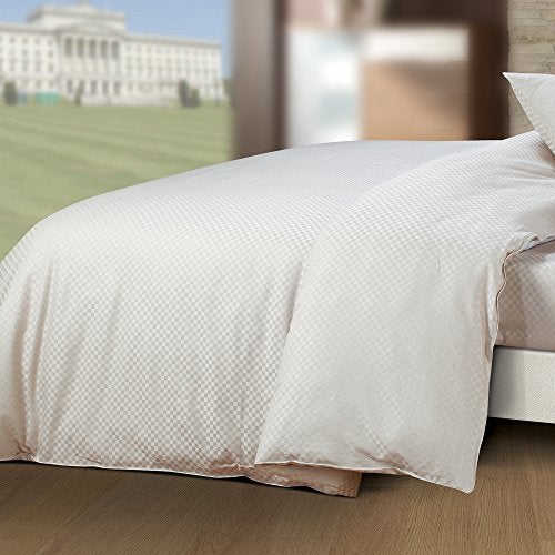 Spread Spain Cotton Oxford 400 Thread Count Geometric Pattern King Size Double Bed Zipper Duvet/Quilt Cover Soft and Comfy Duvet Cover Champagne (90" x 108" inch) - Image 3