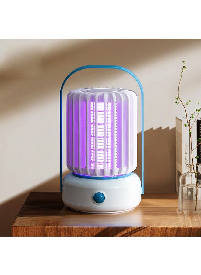 مصباح قاتل للبعوض يعمل بمنفذ USB مزود بإضاءة LED، وشبكة صدمات كهربائية بزاوية 360 درجة، وقابل لإعادة الشحن من النوع C، ومصيدة حشرات داخلية صامتة - Image 4