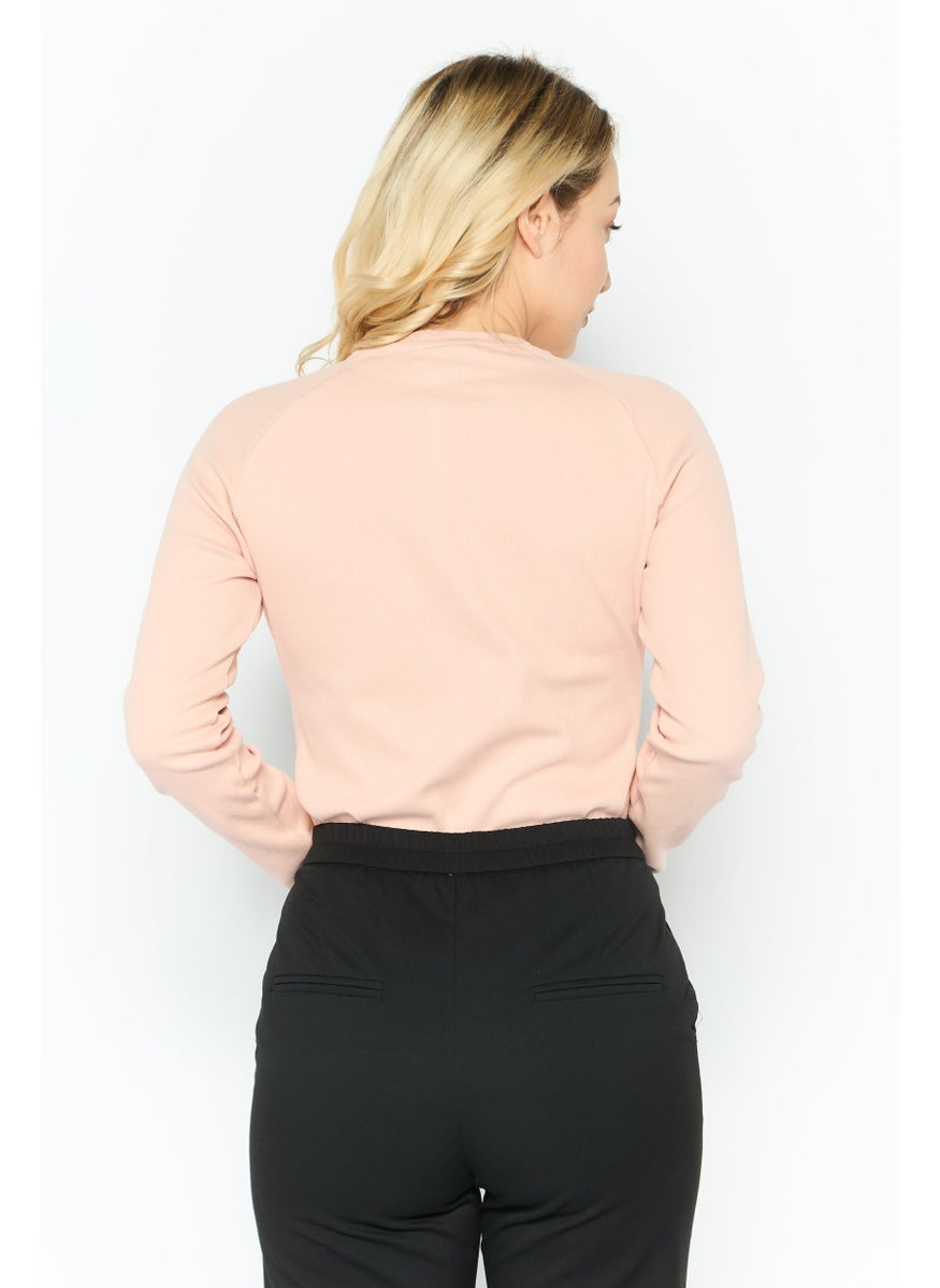 Ellesse - Women Brand Logo Long Sleeve Bodysuit, Pink - Image 1