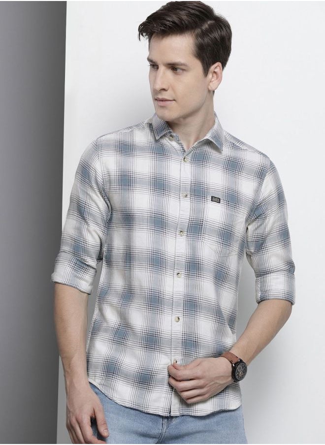 The Indian Garage Co Men Slim Fit Checkered Full Sleeves Spread Collar Casual Shirt  - Image 1