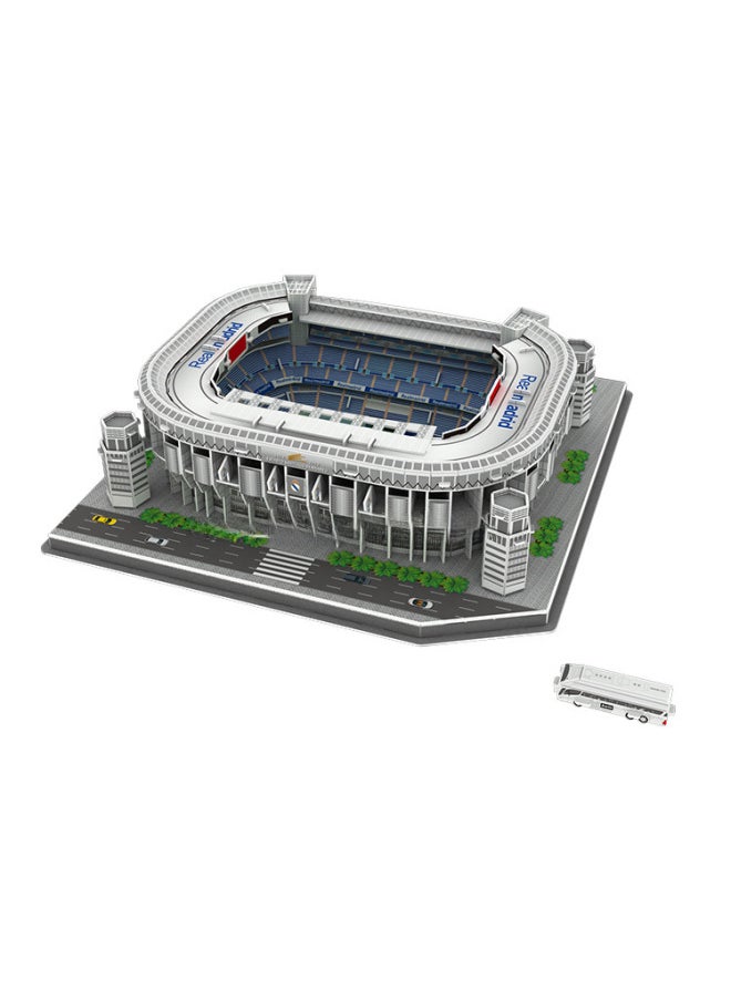 Educational Assembly Football Field Model Barca Real Madrid World Cup Diy 3d Puzzle Toy Handmade Gift-Color:White Deer Lane Stadium