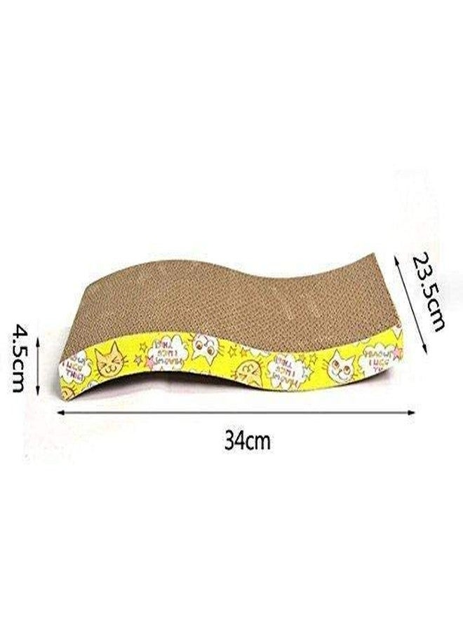 Pet Guard Jumbo Size Scratching Board/Scratch Pad Cum Healthy Toy with Catnip for Cat/Kitten/Puppy/Yellow Color - Image 2