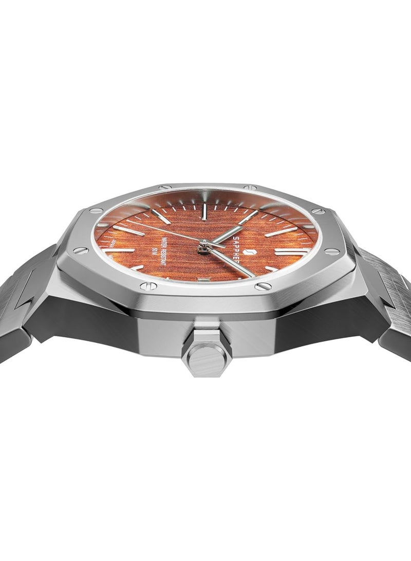 Sapphero Watch for Men Stainless Steel Mens Watches Waterproof Analog Quartz Movement Wrist Watch Gifts for Men - Image 3