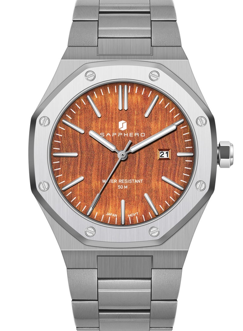 Sapphero Watch for Men Stainless Steel Mens Watches Waterproof Analog Quartz Movement Wrist Watch Gifts for Men - Image 2