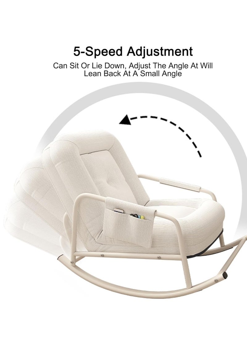 Organized Home - Rocking Chair Leisure Adjustable Back Chair Single Lazy Sofa With Storage Bag Suitable Comfortable and Soft Room Furniture For Living Room Bedroom Balcony - Image 1