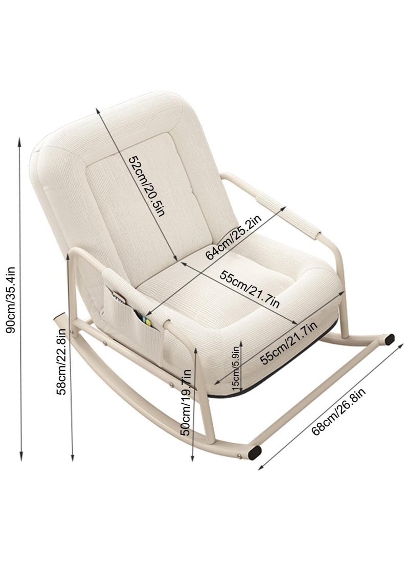 Organized Home - Rocking Chair Leisure Adjustable Back Chair Single Lazy Sofa With Storage Bag Suitable Comfortable and Soft Room Furniture For Living Room Bedroom Balcony - Image 1