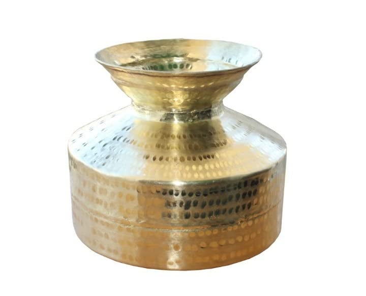 MUKE Handmade Pure Brass Water Pot BedaGadaWater DispenserContainerMatka Capacity 6 Liters Pack of 1 - Image 2