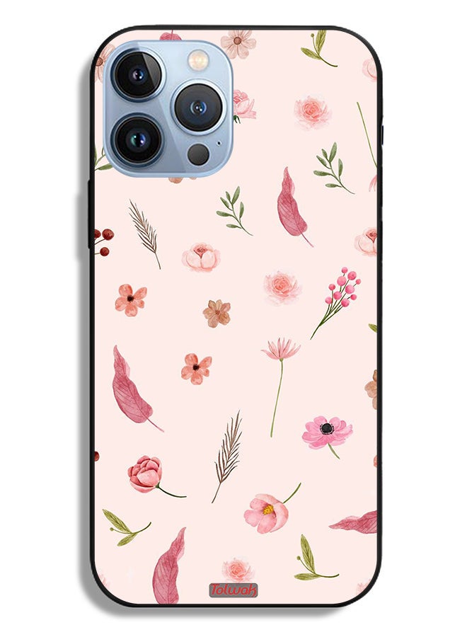 Tolwak Apple iPhone 13 Pro Max Protective Case Leaves And Roses Pattern - Image 2