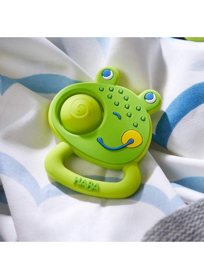 HABA Silicone Teethers for Babies 6-18 Months - Popping Frog Fidget Toy and Silicone Teether Ring and Grasping Toy for Safe Sensory Development - Dishwasher Safe Baby Essentials - Image 3
