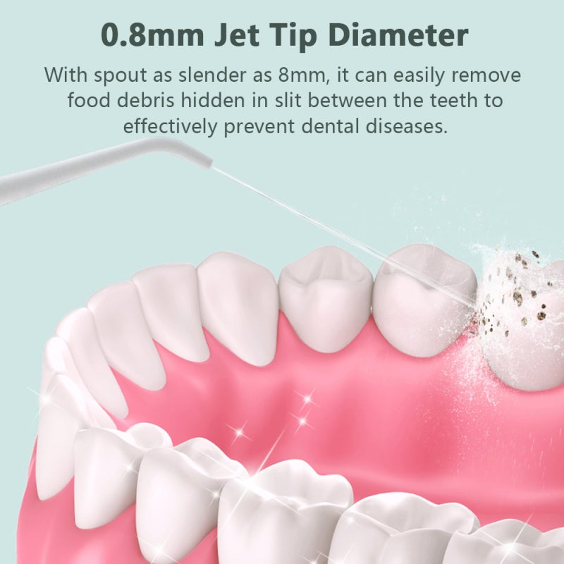 Portable Oral Irrigator for Teeth/Braces Water Flosser with 3 Modes 3 Available Jet Tips 280ml Detachable Reservoir 8mm Spout, Green - Image 3