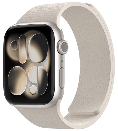 Nereides Magnetic Silicone Band Compatible with Apple Watch Band Ultra 3/2/1 & SE 3/2/1 & Series 11 10 9 8 7 6 5 4 3 49mm 46mm 45mm 44mm Strong Magnetic Clasp, Waterproof & Adjustable (Starlight) - Image 1
