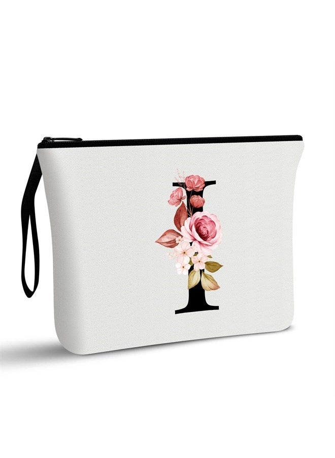 Vavabox A-Z Personalized Makeup Bag,Birthday Gifts for Women Mom,Gifts for Best Friend,Bride Bridesmaid Cosmetic bag (I) - Image 1